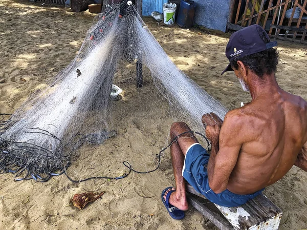 Halászok Costa Beachen Vila Velha Espirito Santo Állam Brazília Nappali — Stock Fotó