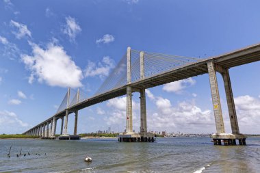 Day time shot of Manaus Iranduba Bridge (called Ponte Rio Negro in Brazil)   clipart
