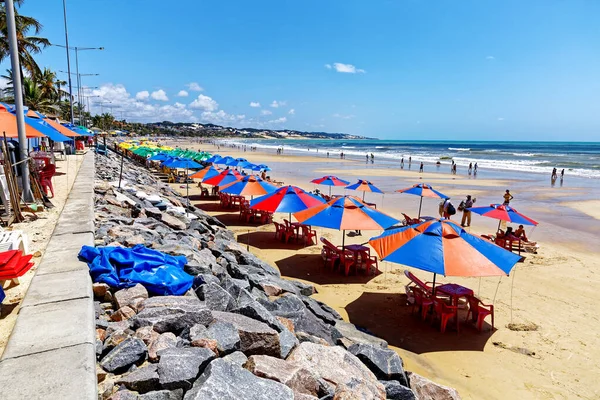 Pessoas Descansando Praia Costa Vila Velha Estado Espírito Santo Brasil — Fotografia de Stock