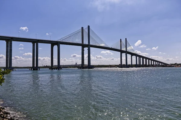 Dzienny Strzał Manaus Iranduba Bridge Zwany Ponte Rio Negro Brazylii — Zdjęcie stockowe