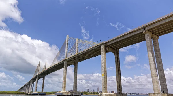 Dzienny Strzał Manaus Iranduba Bridge Zwany Ponte Rio Negro Brazylii — Zdjęcie stockowe