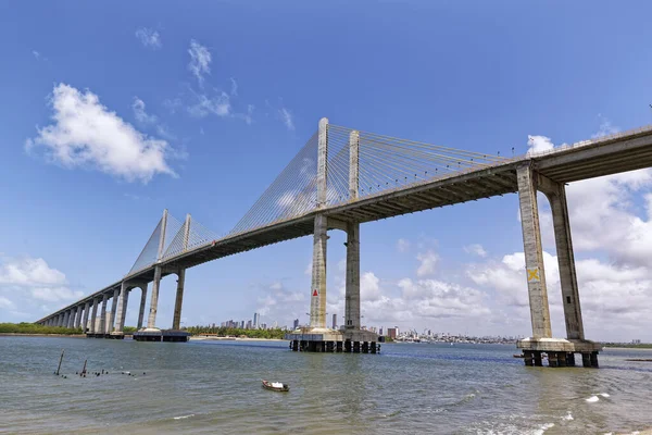Dag Opname Van Manaus Iranduba Bridge Genaamd Ponte Rio Negro — Stockfoto