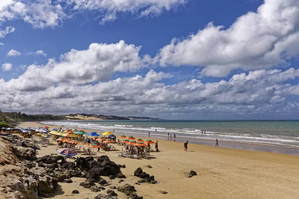 Ludzie Odpoczywający Plaży Costa Vila Velha Stan Espirito Santo Brazylia — Zdjęcie stockowe