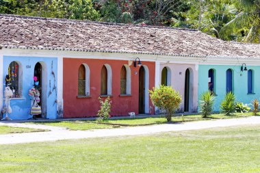 Mossor şehrinin çok renkli binaları. Rio Grande do Norte, Brezilya