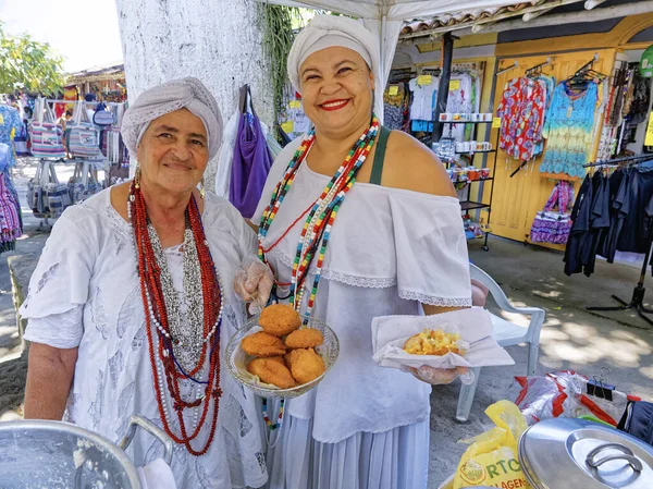 Porto Seguro Staat Bahia Brazilië 2019 Acaraj Typische Street Food — Stockfoto