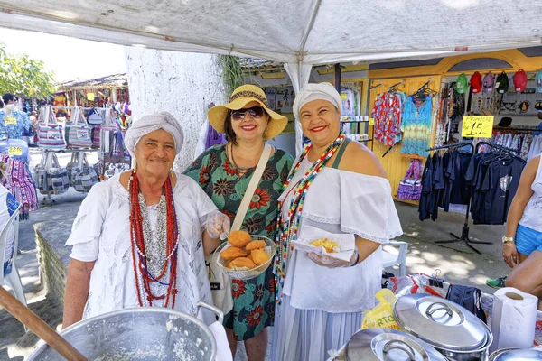 Porto Seguro Staat Bahia Brazilië 2019 Acaraj Typische Street Food — Stockfoto