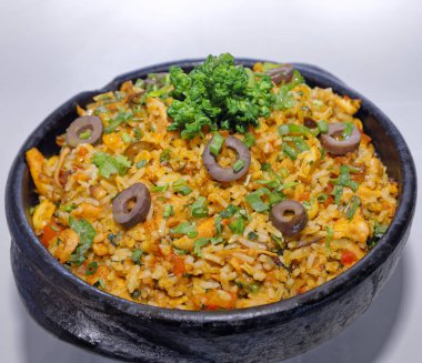 Arroz de Polvo 'da. Portekiz 'den geleneksel pirinç tabağı