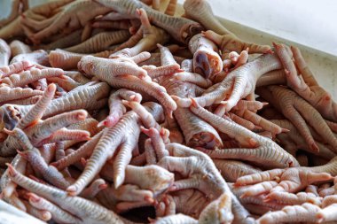 Çiftçi pazarında çiğ tavuk ayağı