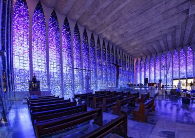 Brasilia, Brezilya - 27 Ağustos 2018: Dom Bosco Sığınak İçi - Brasilia, Distrito, Güzel Tapınak Dom Bosco Manzarası