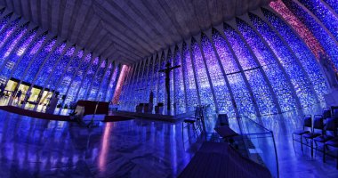 Brasilia, Brezilya - 27 Ağustos 2018: Dom Bosco Sığınağı - Brasilia, Distrito, Dom Bosco Sığınağı 'nın Büyük İç Kesimi 