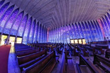 Brasilia, Brezilya - 27 Ağustos 2018: Dom Bosco Sığınak İçişleri - Brasilia, Distrito, Dom Bosco Sığınağına Gelen İnsanlar