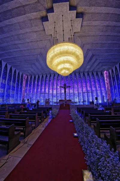 Brasilia Brasil Agosto 2018 Dom Bosco Sanctuary Interior Brasilia Distrito —  Fotos de Stock