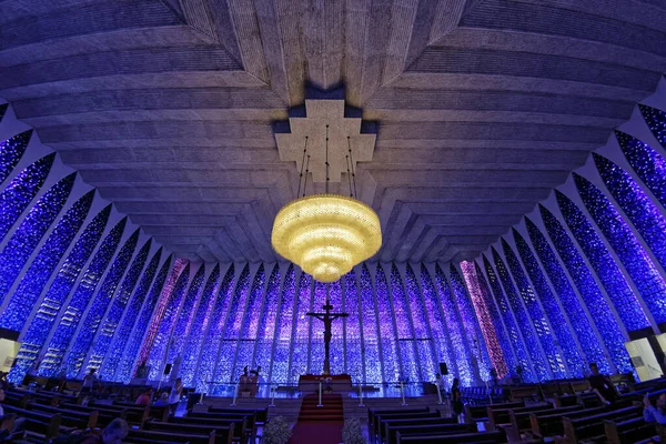 Brasilia Brasil Agosto 2018 Dom Bosco Sanctuary Interior Brasilia Distrito —  Fotos de Stock