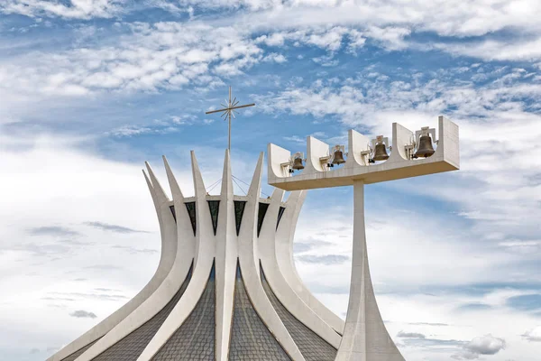 Hyperboloid Struktura Katedra Metropolita Nossa Senhora Zbudowany Kolumn Brazylii — Zdjęcie stockowe