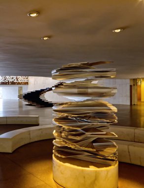 Brasilia, Distrito Federal, Brezilya - 30 Mart 2020: Itamaraty iç çevre, Brezilya Dışişleri Bakanlığı