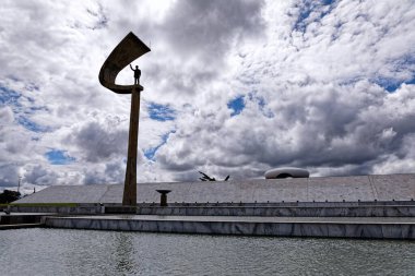Brasilia, Distrito Federal, Brezilya - 30 Mart 2020: JK Anıtı, Juscelino Kubitschek