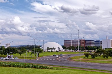 Brasilia, Distrito Federal, Brezilya - 30 Mart 2020: Brasilia sokak manzarası