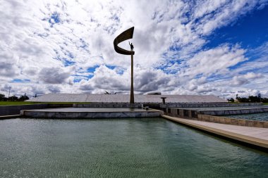Brasilia, Distrito Federal, Brezilya - 30 Mart 2020: JK Anıtı, Juscelino Kubitschek