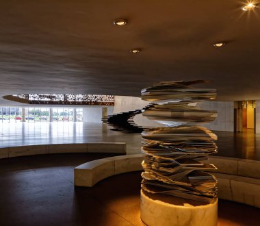 Brasilia, Distrito Federal, Brezilya - 30 Mart 2020: Itamaraty iç çevre, Brezilya Dışişleri Bakanlığı