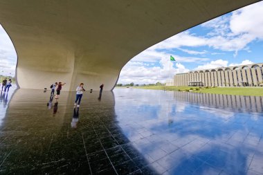 Brasilia, Distrito Federal, Brezilya - Mart 2020: Brezilya 'nın Brasilia federal bölgesinde modern mimari