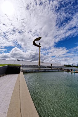 Brasilia, Distrito Federal, Brezilya - 30 Mart 2020: JK Anıtı, Juscelino Kubitschek