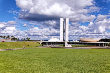Brasilia, Distrito Federal, Brezilya - Mart 2020: Brezilya 'nın Brasilia federal bölgesinde modern mimari