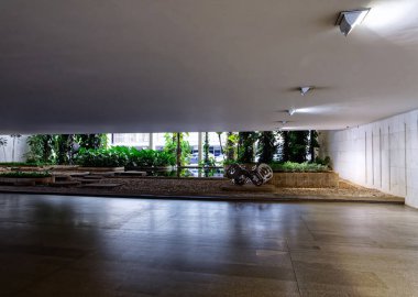 Brasilia, Distrito Federal, Brezilya - 30 Mart 2020: Itamaraty iç çevre, Brezilya Dışişleri Bakanlığı