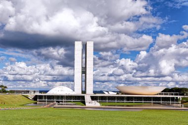 Brasilia, Distrito Federal, Brezilya - Mart 2020: Brezilya 'nın Brasilia federal bölgesinde modern mimari