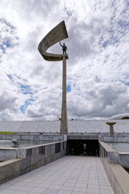 Brasilia, Distrito Federal, Brezilya - 30 Mart 2020: JK Anıtı, Juscelino Kubitschek