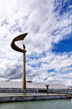 Brasilia, Distrito Federal, Brezilya - 30 Mart 2020: JK Anıtı, Juscelino Kubitschek
