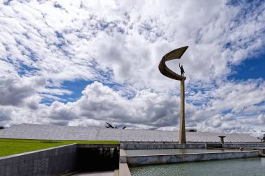 Brasilia, Distrito Federal, Brezilya - 30 Mart 2020: JK Anıtı, Juscelino Kubitschek