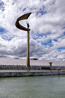Brasilia, Distrito Federal, Brezilya - 30 Mart 2020: JK Anıtı, Juscelino Kubitschek