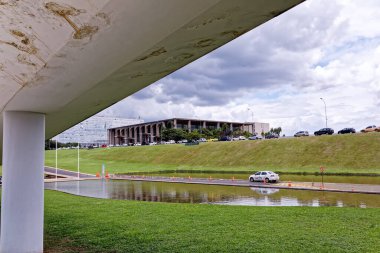 Brasilia, Distrito Federal, Brezilya - Mart 2020: Brezilya 'nın Brasilia federal bölgesinde modern mimari