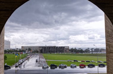 Brasilia, Distrito Federal, Brezilya - 30 Mart 2020: Itamaraty iç çevre, Brezilya Dışişleri Bakanlığı