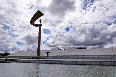 Brasilia, Distrito Federal, Brezilya - 30 Mart 2020: JK Anıtı, Juscelino Kubitschek