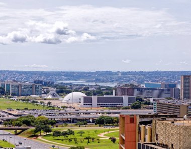 Brasilia, Distrito Federal, Brezilya - 30 Mart 2020: Brasilia sokak manzarası