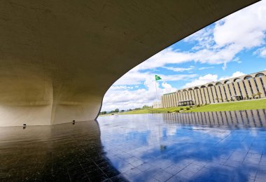 Brasilia, Distrito Federal, Brezilya - Mart 2020: Brezilya 'nın Brasilia federal bölgesinde modern mimari