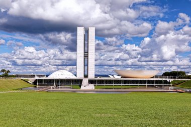 Brasilia, Distrito Federal, Brezilya - Mart 2020: Brezilya 'nın Brasilia federal bölgesinde modern mimari
