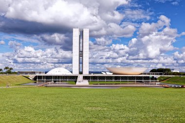 Brasilia, Distrito Federal, Brezilya - Mart 2020: Brezilya 'nın Brasilia federal bölgesinde modern mimari