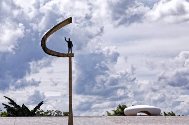 Brasilia, Distrito Federal, Brezilya - 30 Mart 2020: JK Anıtı, Juscelino Kubitschek