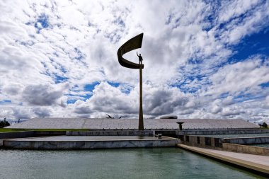 Brasilia, Distrito Federal, Brezilya - 30 Mart 2020: JK Anıtı, Juscelino Kubitschek