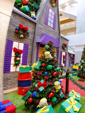 Brasilia, Distrito Federal, Brezilya - 25 Ocak 2020: Brasilia Alışveriş Merkezi 'nde Noel süsleri.