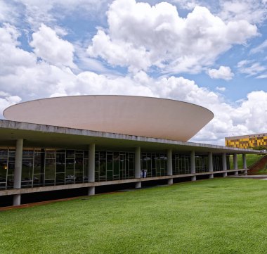 Brasilia, Distrito Federal, Brezilya - Mart 2020: Brezilya 'nın Brasilia federal bölgesinde modern mimari