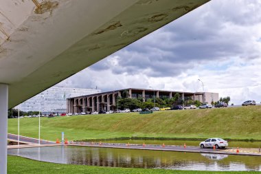 Brasilia, Distrito Federal, Brezilya - Mart 2020: Brezilya 'nın Brasilia federal bölgesinde modern mimari