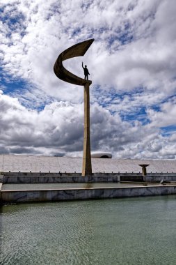 Brasilia, Distrito Federal, Brezilya - 30 Mart 2020: JK Anıtı, Juscelino Kubitschek