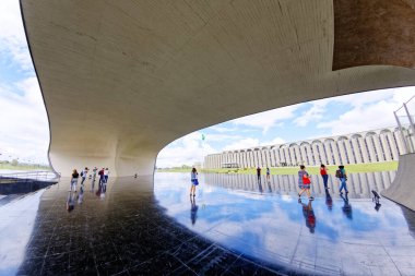 Brasilia, Distrito Federal, Brezilya - Mart 2020: Brezilya 'nın Brasilia federal bölgesinde modern mimari