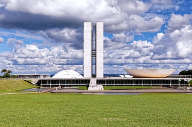 Brasilia, Distrito Federal, Brezilya - Mart 2020: Brezilya 'nın Brasilia federal bölgesinde modern mimari