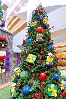 Brasilia, Distrito Federal, Brezilya - 25 Ocak 2020: Brasilia Alışveriş Merkezi 'nde Noel süsleri.