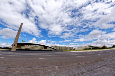 Brasilia, Distrito Federal, Brezilya - Mart 2020: Brezilya 'nın Brasilia federal bölgesinde modern mimari