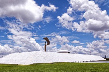 Brasilia, Distrito Federal, Brezilya - 30 Mart 2020: JK Anıtı, Juscelino Kubitschek
